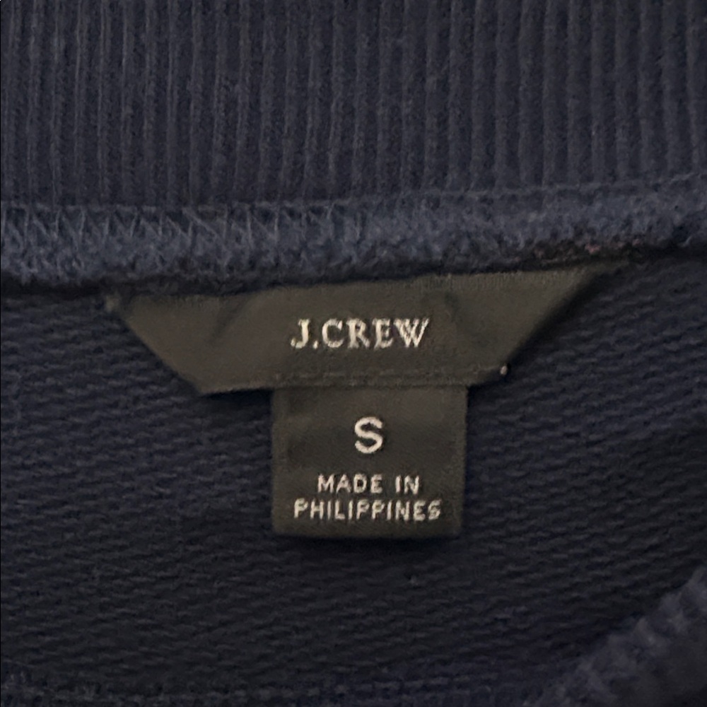 J. Crew Navy Cotton Terry Sweatshirt in Pink Painter’s Leopard Print Size S - Picture 6 of 9